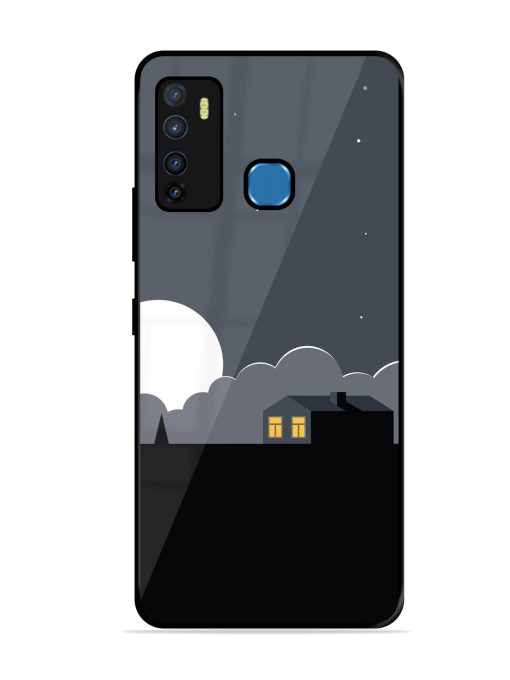 Full Moon Vector Art Glossy Metal Phone Cover for Infinix Hot 9 Zapvi