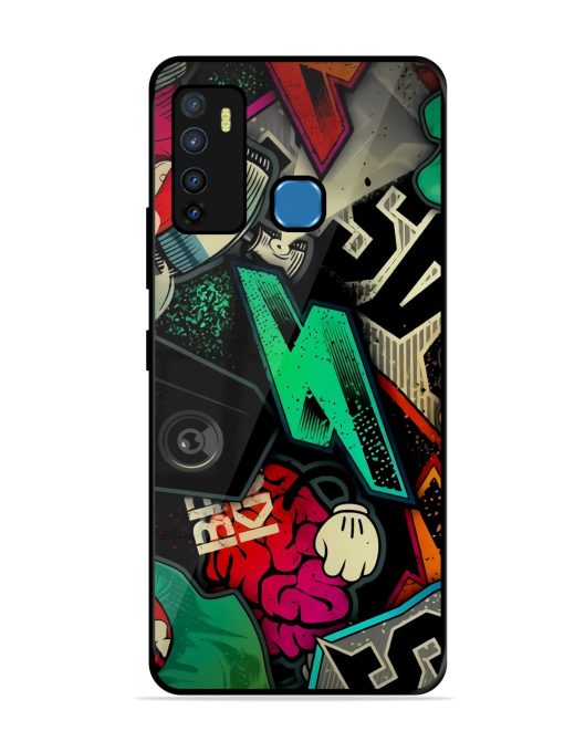 Graffiti Art Glossy Metal Phone Cover for Infinix Hot 9 Zapvi