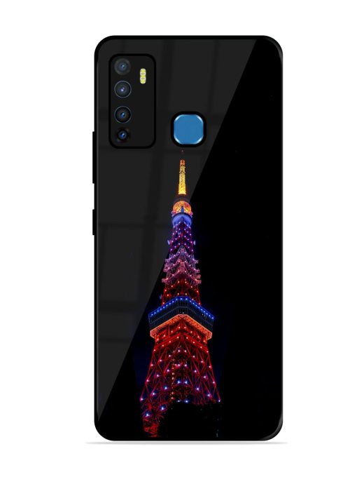 Eiffel Tower Night View Glossy Metal Phone Cover for Infinix Hot 9