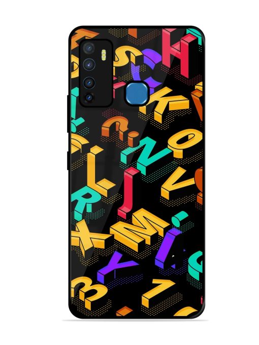 Seamless Pattern With Letters Glossy Metal Phone Cover for Infinix Hot 9