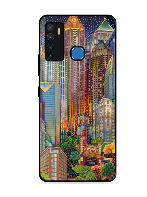 Cityscapes Art Glossy Metal Phone Cover for Infinix Hot 9