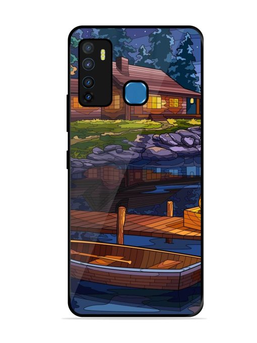 Village Night Scene Glossy Metal Phone Cover for Infinix Hot 9 Zapvi