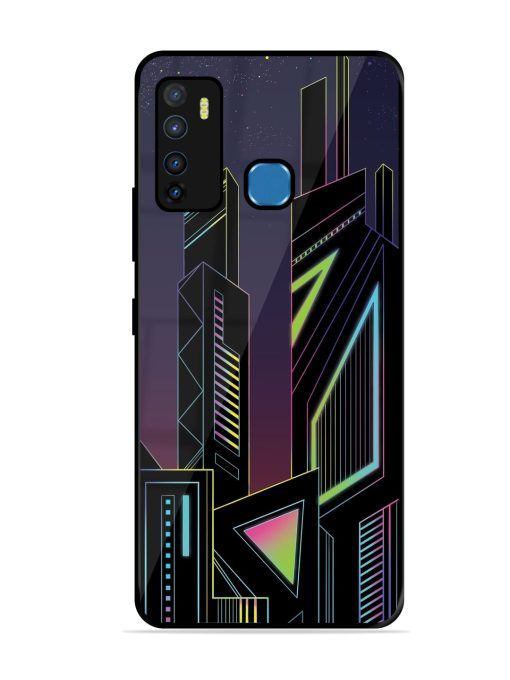 Neon Dreamscape Glossy Metal Phone Cover for Infinix Hot 9