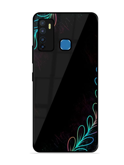 Decorative Line Art Glossy Metal Phone Cover for Infinix Hot 9