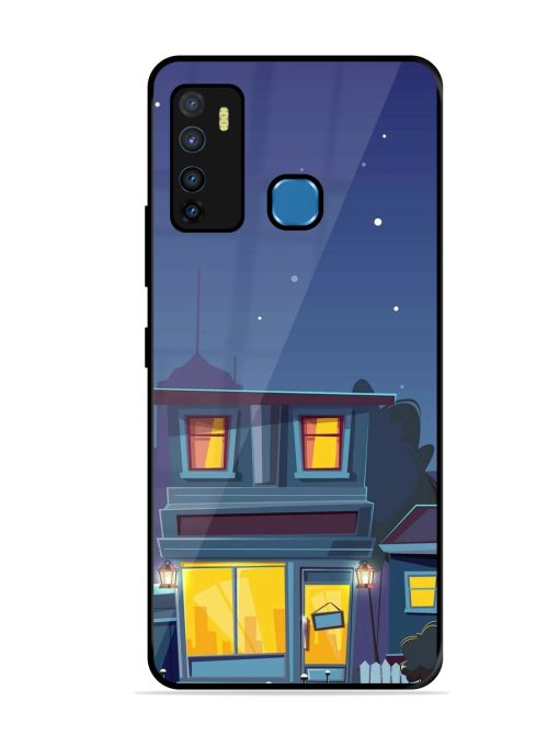 Vector Night House Glossy Metal Phone Cover for Infinix Hot 9