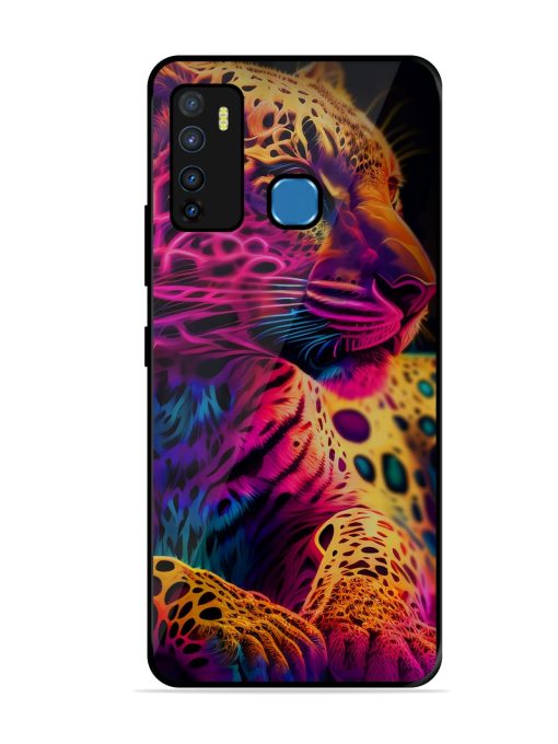 Leopard Art Glossy Metal Phone Cover for Infinix Hot 9 Zapvi