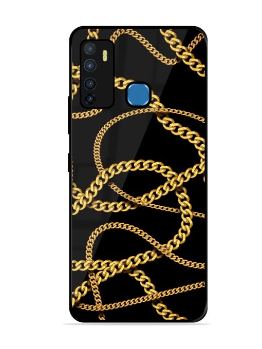 Decorative Golde Chain Glossy Metal Phone Cover for Infinix Hot 9 Zapvi