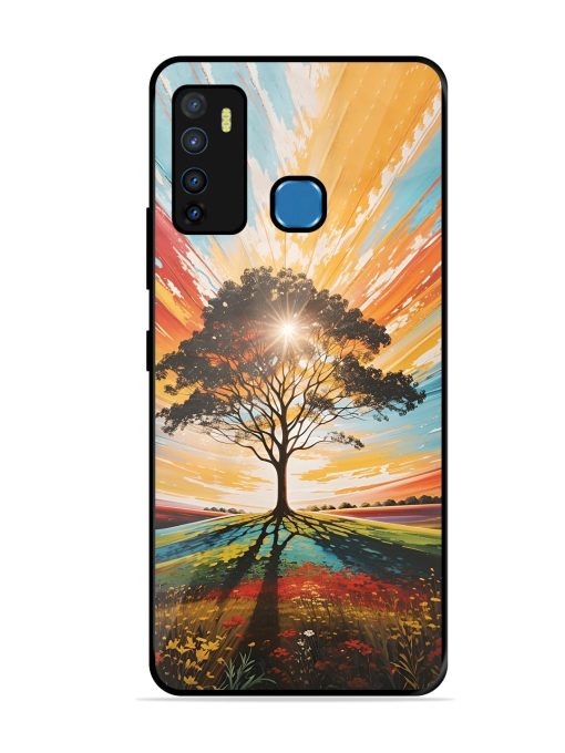 Abstract Tree Colorful Art Glossy Metal Phone Cover for Infinix Hot 9