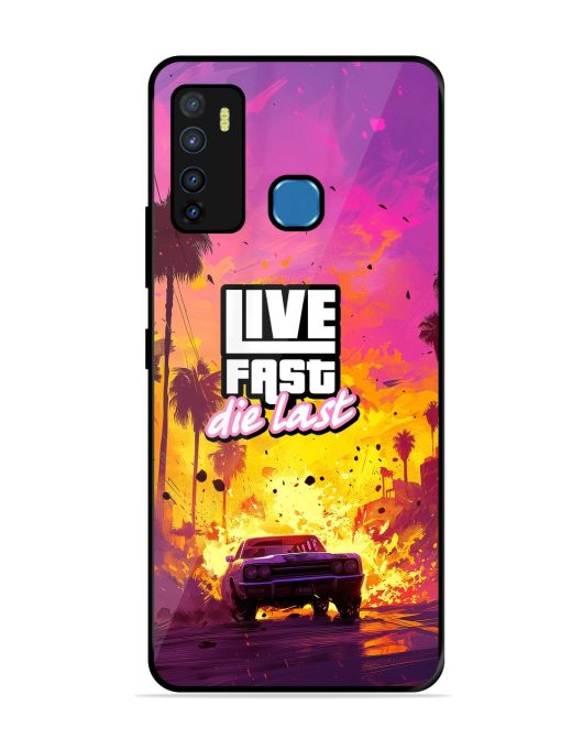 Live Fast Glossy Metal Phone Cover for Infinix Hot 9