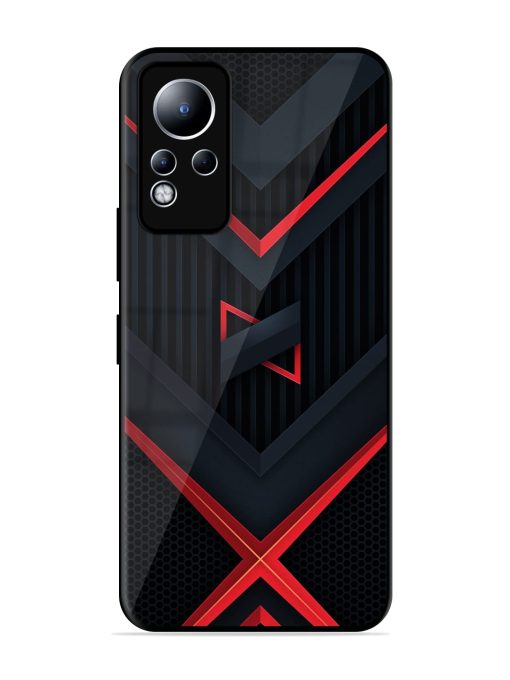 Red Gray Abstract Glossy Metal Phone Cover for Infinix Note 11 Zapvi