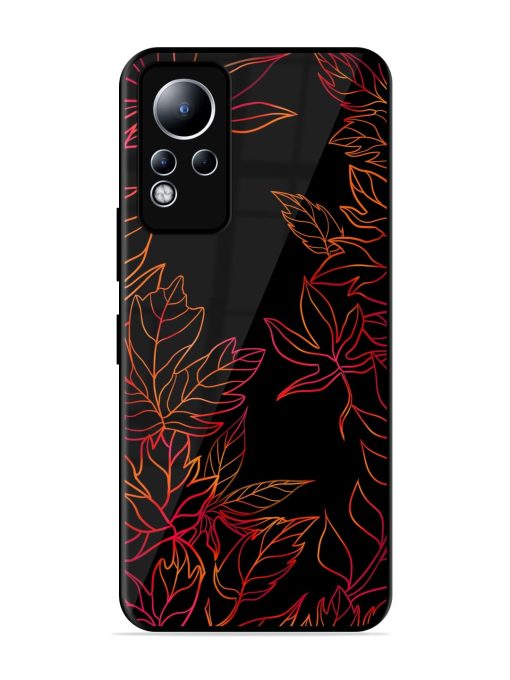 Red Floral Pattern Glossy Metal Phone Cover for Infinix Note 11 Zapvi