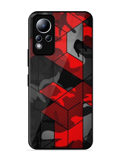 Royal Red Camouflage Pattern Glossy Metal Phone Cover for Infinix Note 11