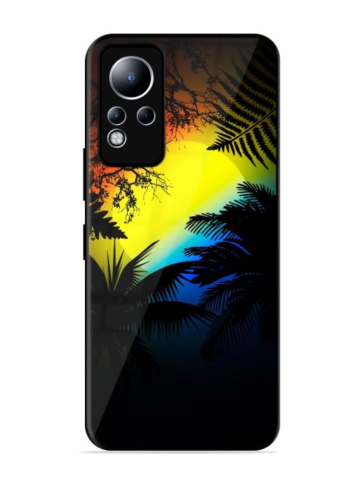 Colorful Sunset With Palm Trees Glossy Metal Phone Cover for Infinix Note 11