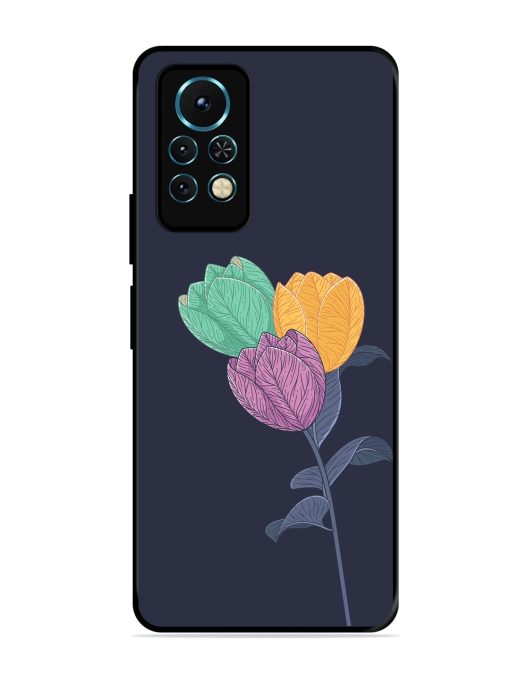 Flower Vector Glossy Metal Phone Cover for Infinix Note 11S Zapvi