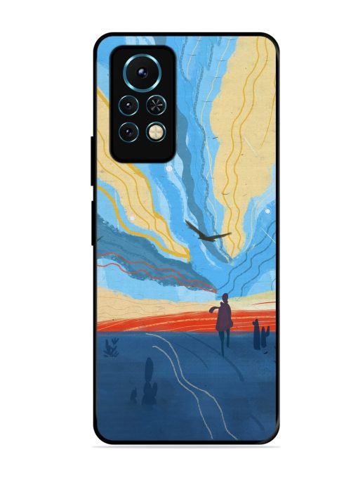 Minimal Abstract Landscape Glossy Metal Phone Cover for Infinix Note 11S