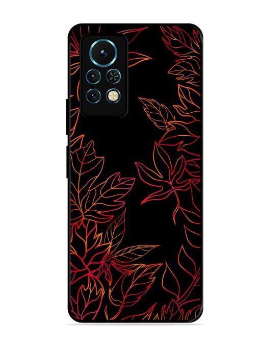 Red Floral Pattern Glossy Metal Phone Cover for Infinix Note 11S Zapvi