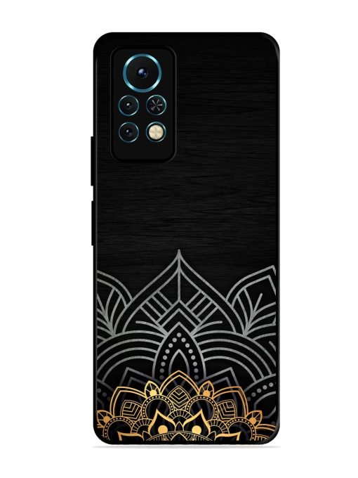 Decorative Golden Pattern Glossy Metal Phone Cover for Infinix Note 11S Zapvi