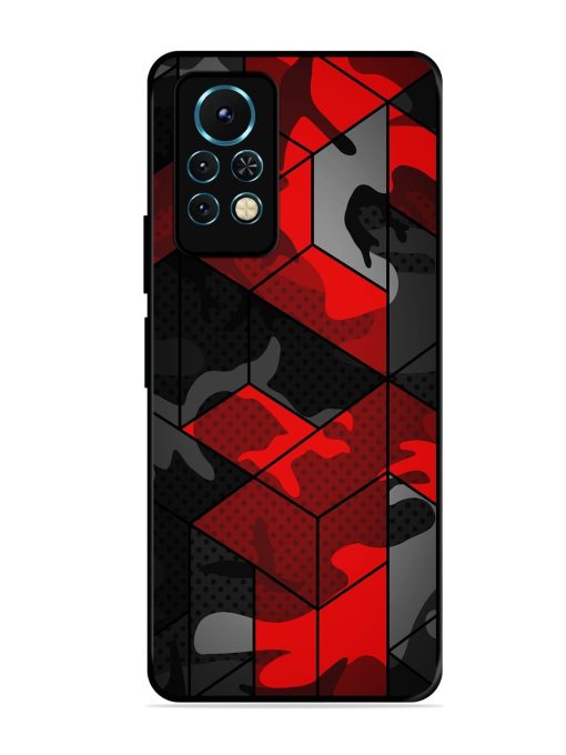 Royal Red Camouflage Pattern Glossy Metal Phone Cover for Infinix Note 11S