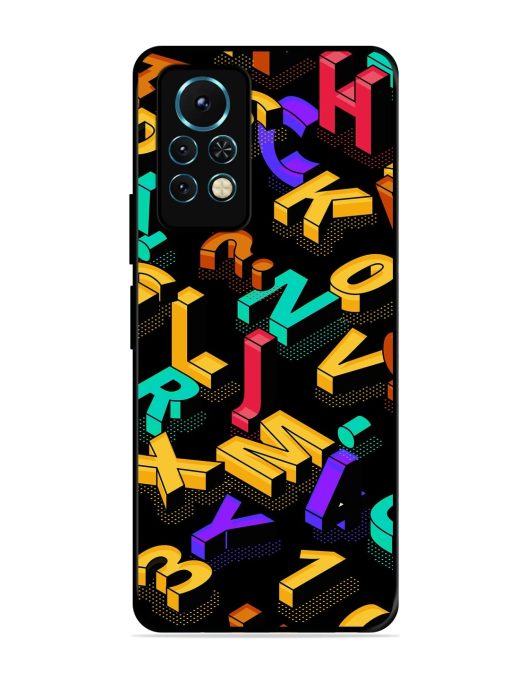 Seamless Pattern With Letters Glossy Metal Phone Cover for Infinix Note 11S