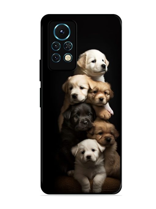 Cute Baby Dogs Glossy Metal Phone Cover for Infinix Note 11S Zapvi