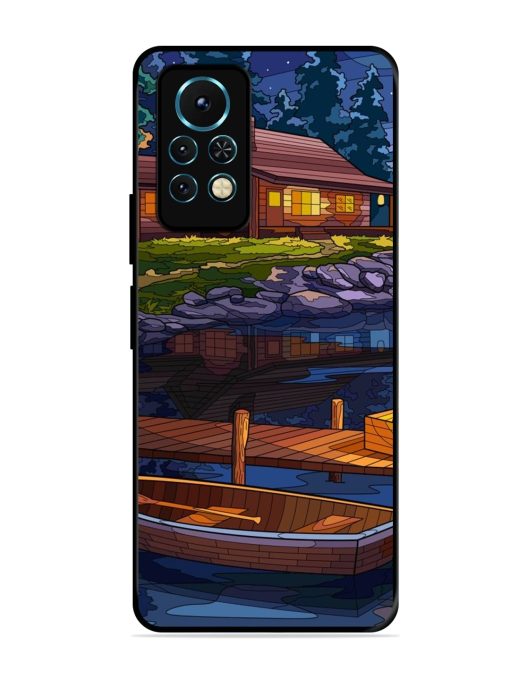 Village Night Scene Glossy Metal Phone Cover for Infinix Note 11S