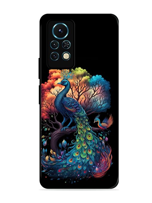 Peacock Tree Art Glossy Metal Phone Cover for Infinix Note 11S