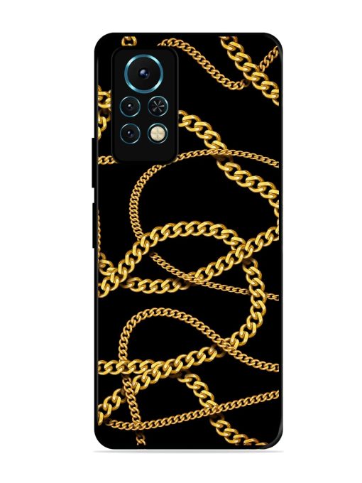 Decorative Golde Chain Glossy Metal Phone Cover for Infinix Note 11S Zapvi