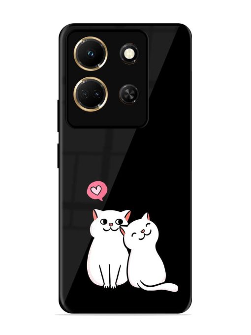 Cat Love Glossy Metal Phone Cover for Infinix Note 30 (5G) Zapvi