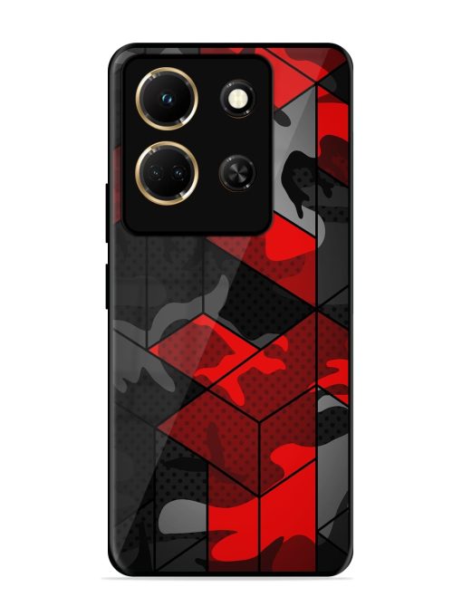 Royal Red Camouflage Pattern Glossy Metal Phone Cover for Infinix Note 30 (5G) Zapvi