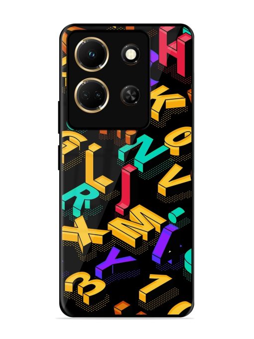 Seamless Pattern With Letters Glossy Metal Phone Cover for Infinix Note 30 (5G) Zapvi