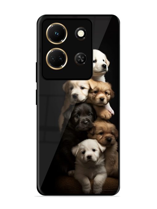 Cute Baby Dogs Glossy Metal Phone Cover for Infinix Note 30 (5G) Zapvi