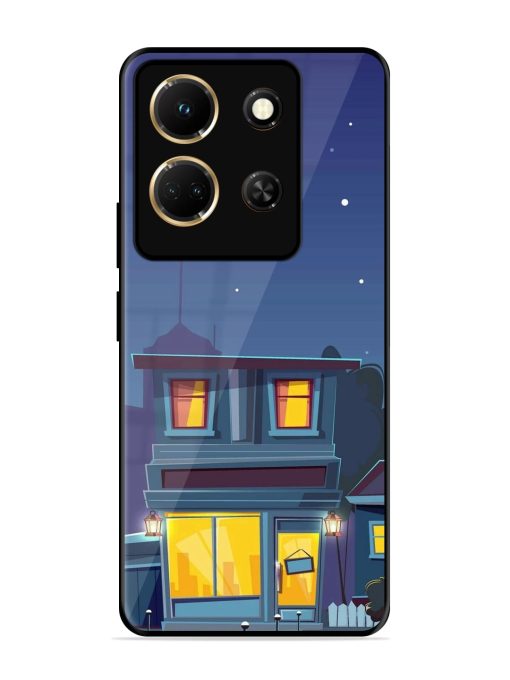 Vector Night House Glossy Metal Phone Cover for Infinix Note 30 (5G) Zapvi