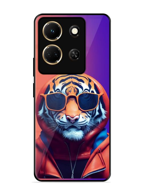 Tiger Animation Glossy Metal Phone Cover for Infinix Note 30 (5G) Zapvi