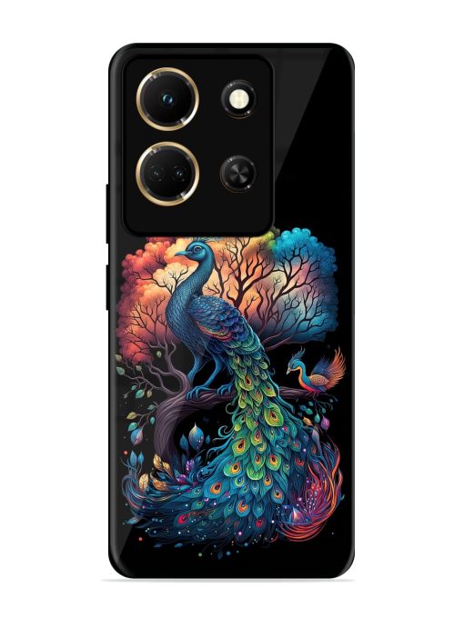 Peacock Tree Art Glossy Metal Phone Cover for Infinix Note 30 (5G) Zapvi