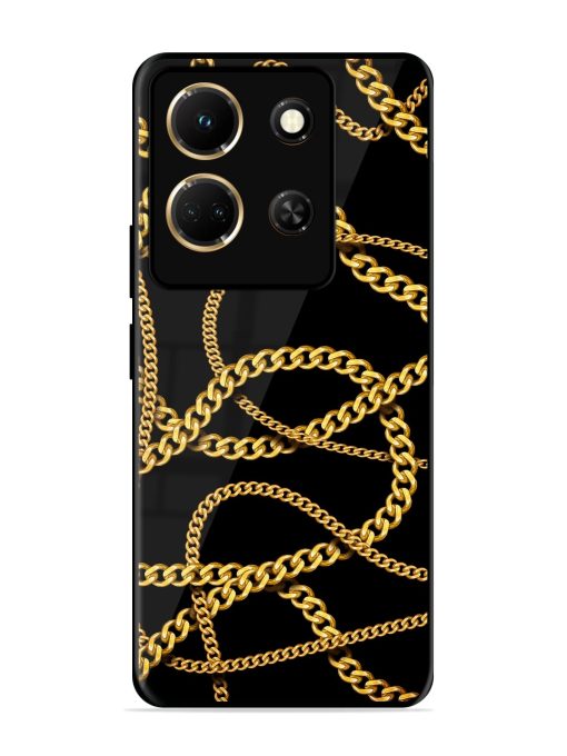 Decorative Golde Chain Glossy Metal Phone Cover for Infinix Note 30 (5G) Zapvi