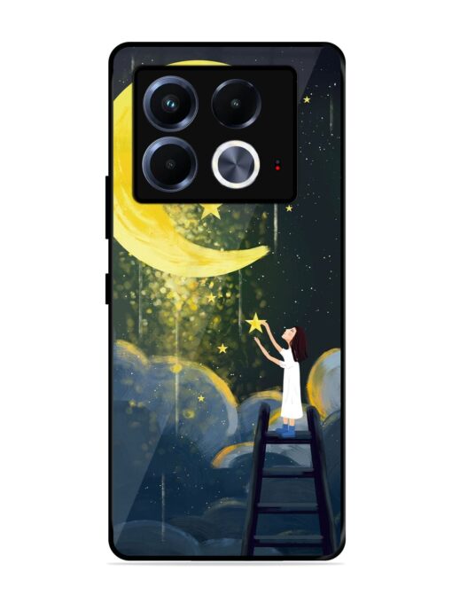 Moonlight Healing Night Illustration Glossy Metal TPU Phone Cover for Infinix Note 40 (5G)