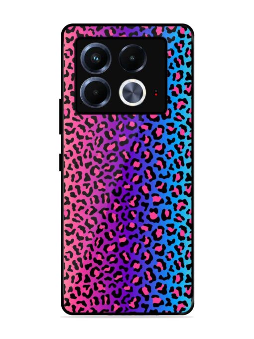 Colorful Leopard Seamless Glossy Metal Phone Cover for Infinix Note 40 (5G)