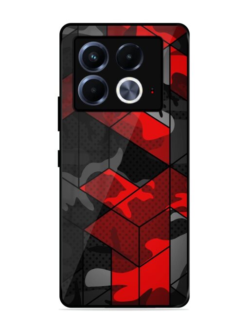 Royal Red Camouflage Pattern Glossy Metal Phone Cover for Infinix Note 40 (5G)