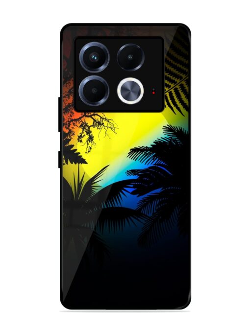 Colorful Sunset With Palm Trees Glossy Metal Phone Cover for Infinix Note 40 (5G)