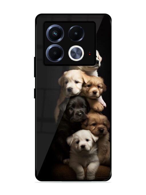 Cute Baby Dogs Glossy Metal Phone Cover for Infinix Note 40 (5G)