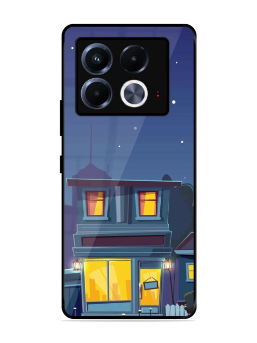 Vector Night House Glossy Metal Phone Cover for Infinix Note 40 (5G)