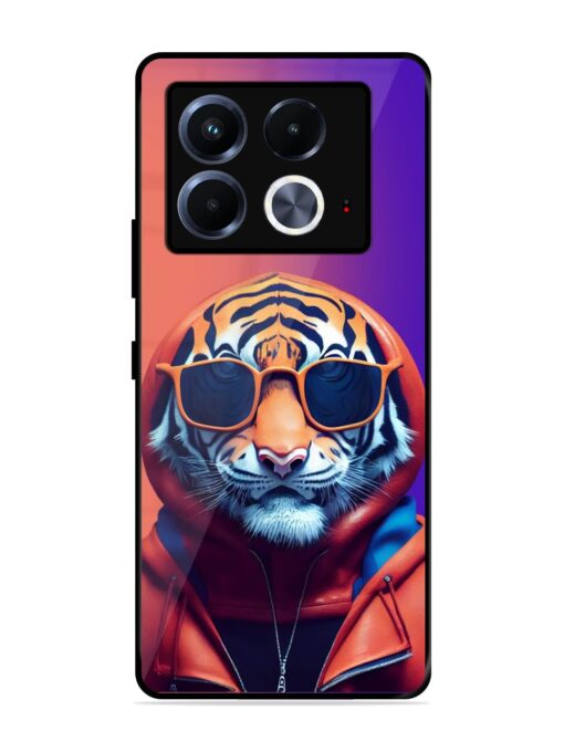 Tiger Animation Glossy Metal Phone Cover for Infinix Note 40 (5G)