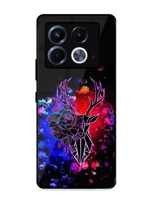 Floral Deer Art Glossy Metal Phone Cover for Infinix Note 40 (5G)