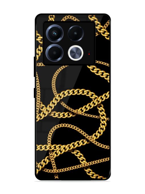 Decorative Golde Chain Glossy Metal Phone Cover for Infinix Note 40 (5G)