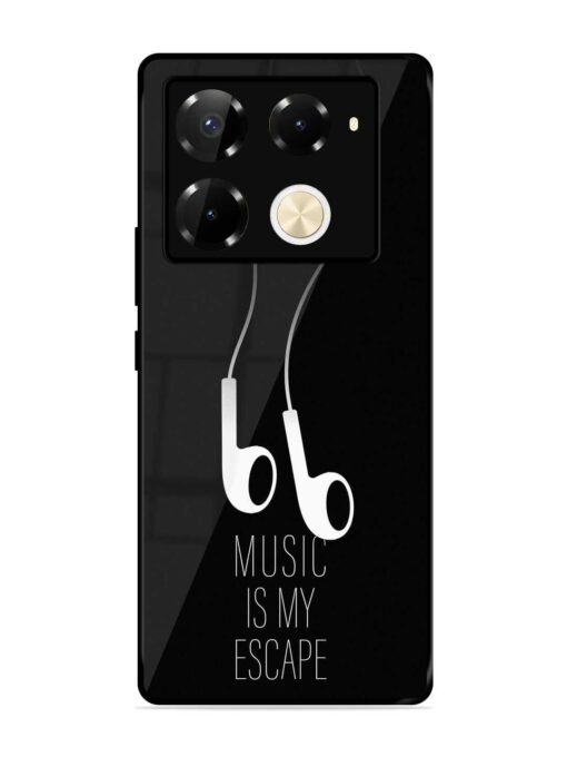 Music Is My Escape Glossy Metal Phone Cover for Infinix Note 40 Pro (5G) Zapvi