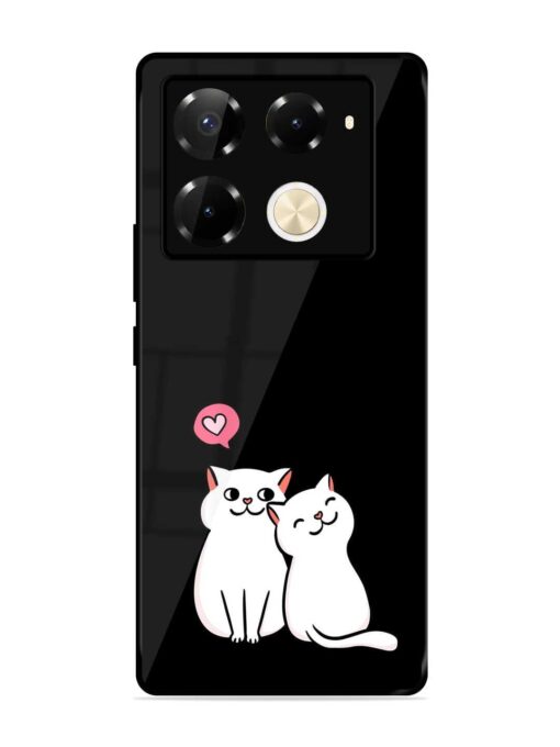 Cat Love Glossy Metal Phone Cover for Infinix Note 40 Pro (5G) Zapvi