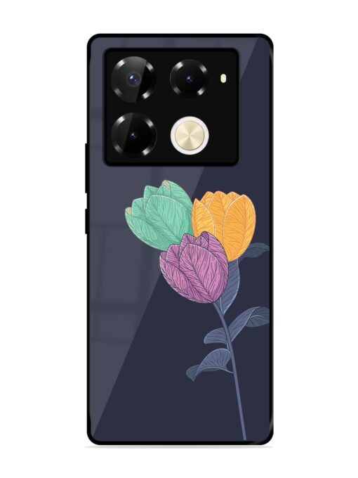 Flower Vector Glossy Metal Phone Cover for Infinix Note 40 Pro (5G) Zapvi