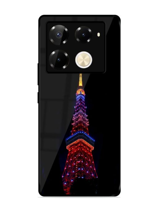 Eiffel Tower Night View Glossy Metal Phone Cover for Infinix Note 40 Pro (5G) Zapvi