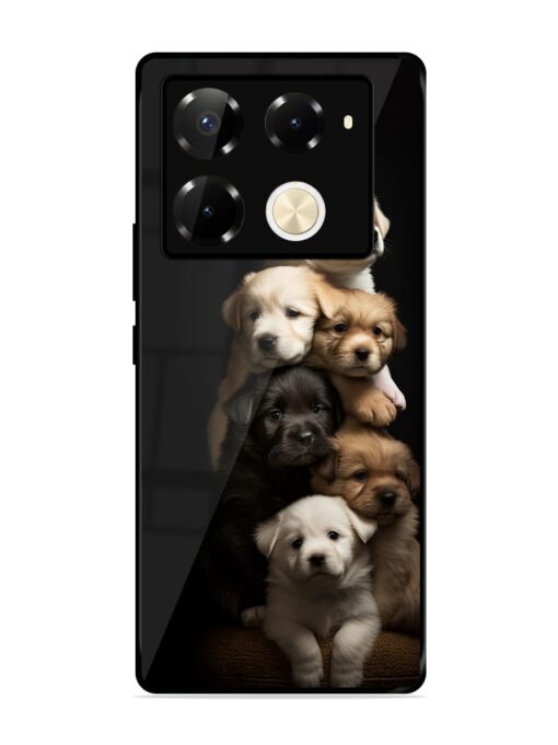 Cute Baby Dogs Glossy Metal Phone Cover for Infinix Note 40 Pro (5G) Zapvi