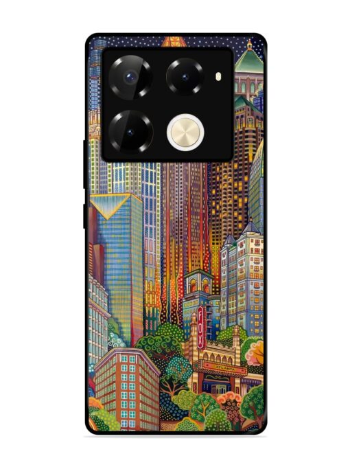 Cityscapes Art Glossy Metal Phone Cover for Infinix Note 40 Pro (5G) Zapvi